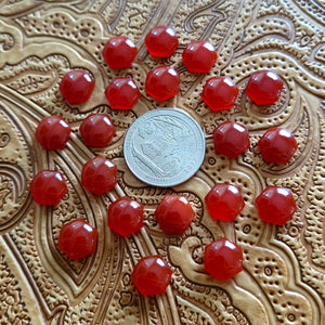 10mm Red Onyx Hexagon Cab (1 pc)