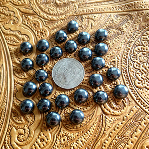 10mm Hematite Round Cab (1 pc)