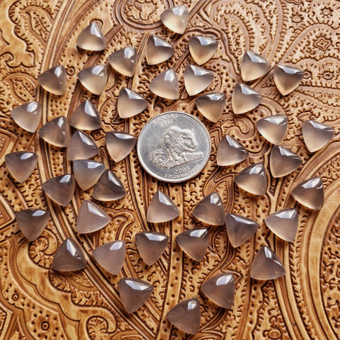 10mm Grey Agate Trillion Cab (1 pc)