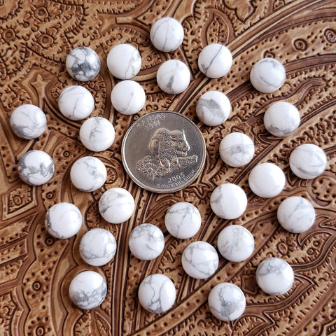 10mm White Howlite Round Cab (1 pc)