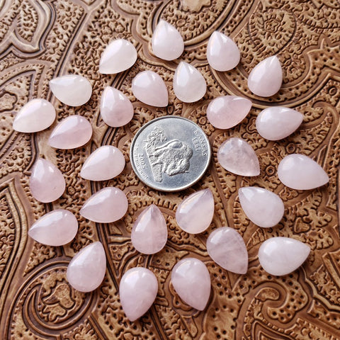 10x14mm Rose Quartz Pear Cab (1 pc)