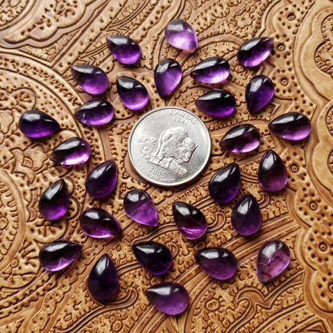 8x12mm Amethyst Pear Cab (1 pc)