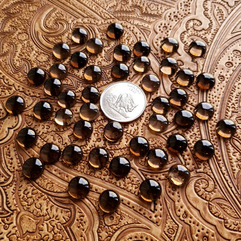 10mm Smoky Quartz Round Cab (1 pc)