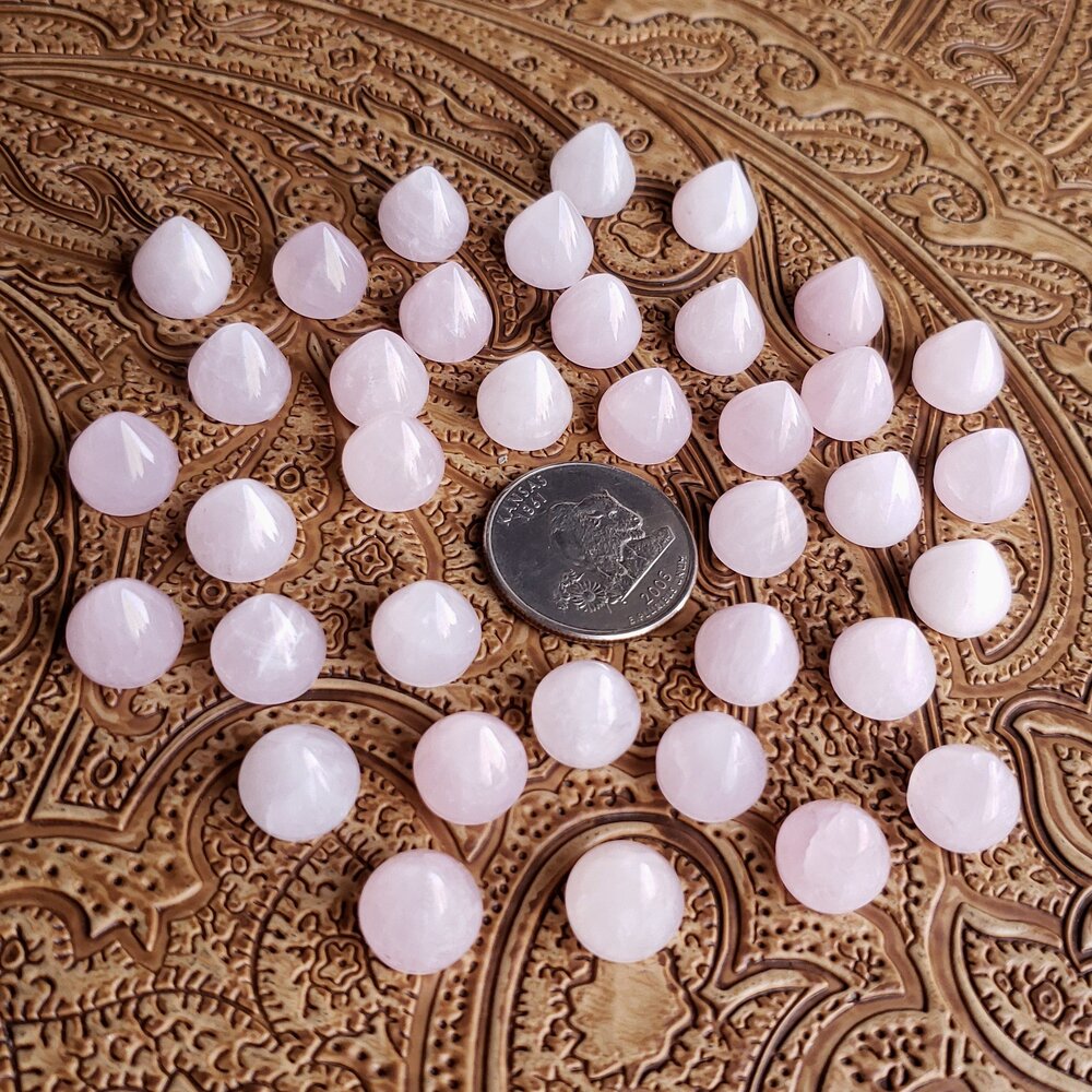 10mm Rose Quartz Cone Spike Cab (1 pc)