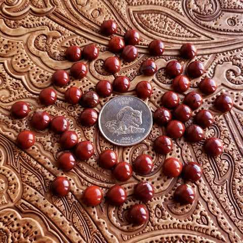 8mm Red Jasper Round Cab (1 pc)