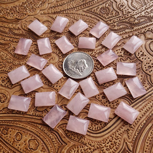 10x14mm Rose Quartz Rectangle Cab (1 pc)