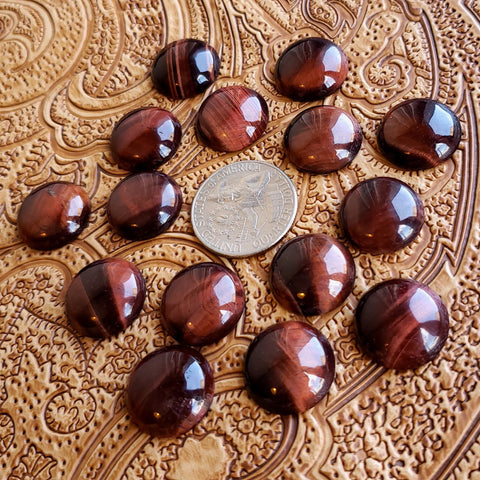 18mm Red Tiger's Eye Round Cab (1 pc)