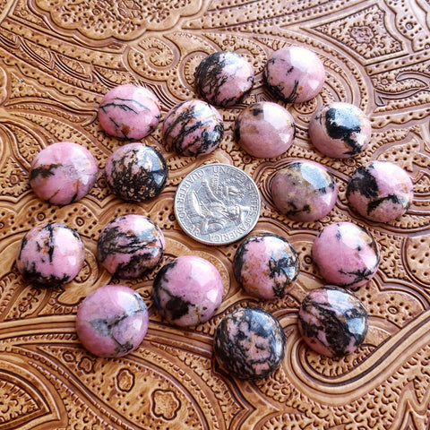 18mm Rhodonite Round Cab (1 pc)