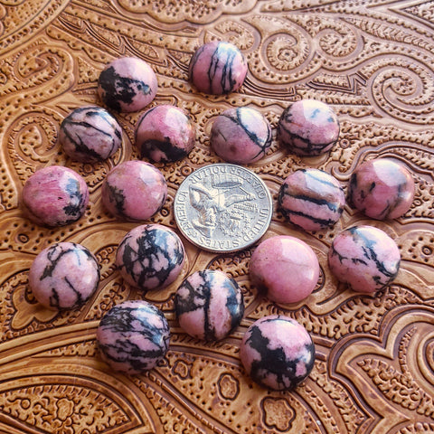 16mm Rhodonite Round Cab (1 pc)