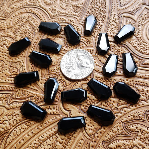 10x17mm Black Onyx Double Stepped Coffin Cab (1 pc)