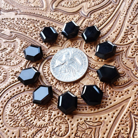 11x14mm Black Onyx Double Stepped Hexagon (1 pc)