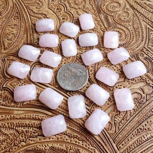 12x16mm Rose Quartz Checker Cut Rectangle Cab (1 pc)