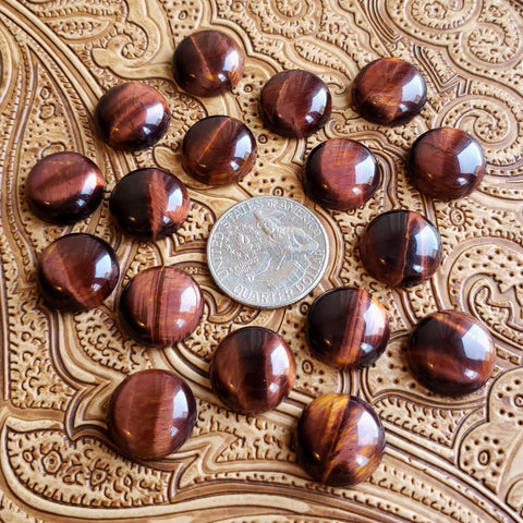 16mm Red Tiger's Eye Round Cab (1 pc)