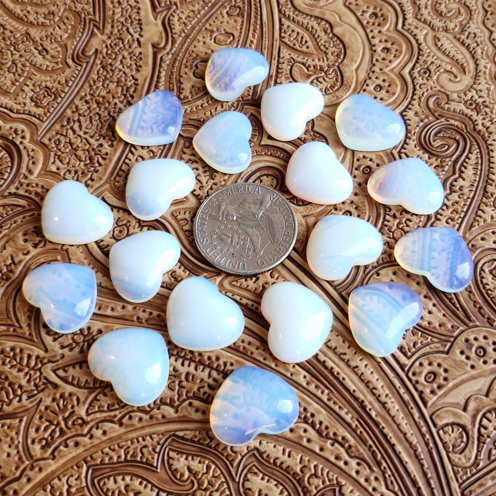 18mm Opalite Heart Cab (1 pc)