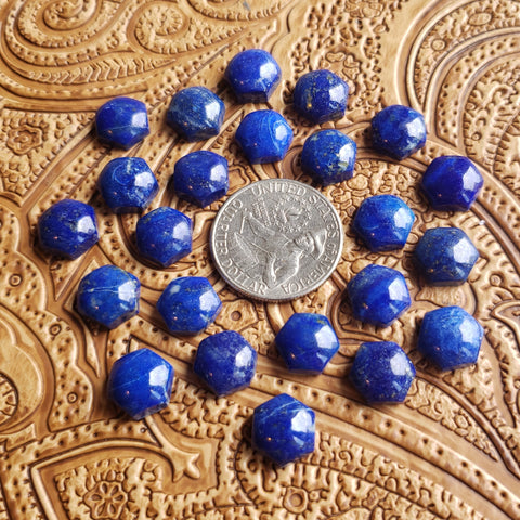 10mm Lapis Lazuli Hexagon Cab (1 pc)