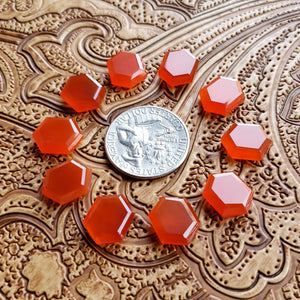 11x14mm Carnelian Double Stepped Hexagon (1 pc)