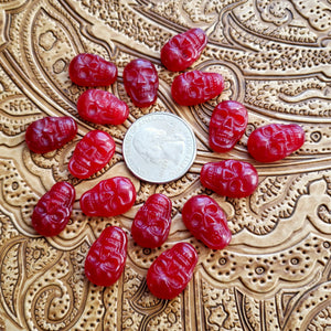 12x17mm Red Quartz Carved Skull Cabochon (1 pc)