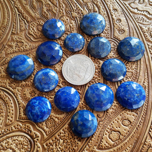 Rose Cut Lapis Lazuli Round Cab (1 pc)